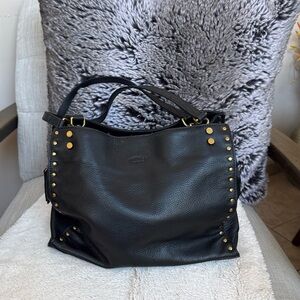 American Leather Co Black Leather Studded Women's Bag